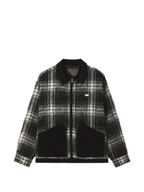 Musium Div. check-pattern corduroy-trim jacket