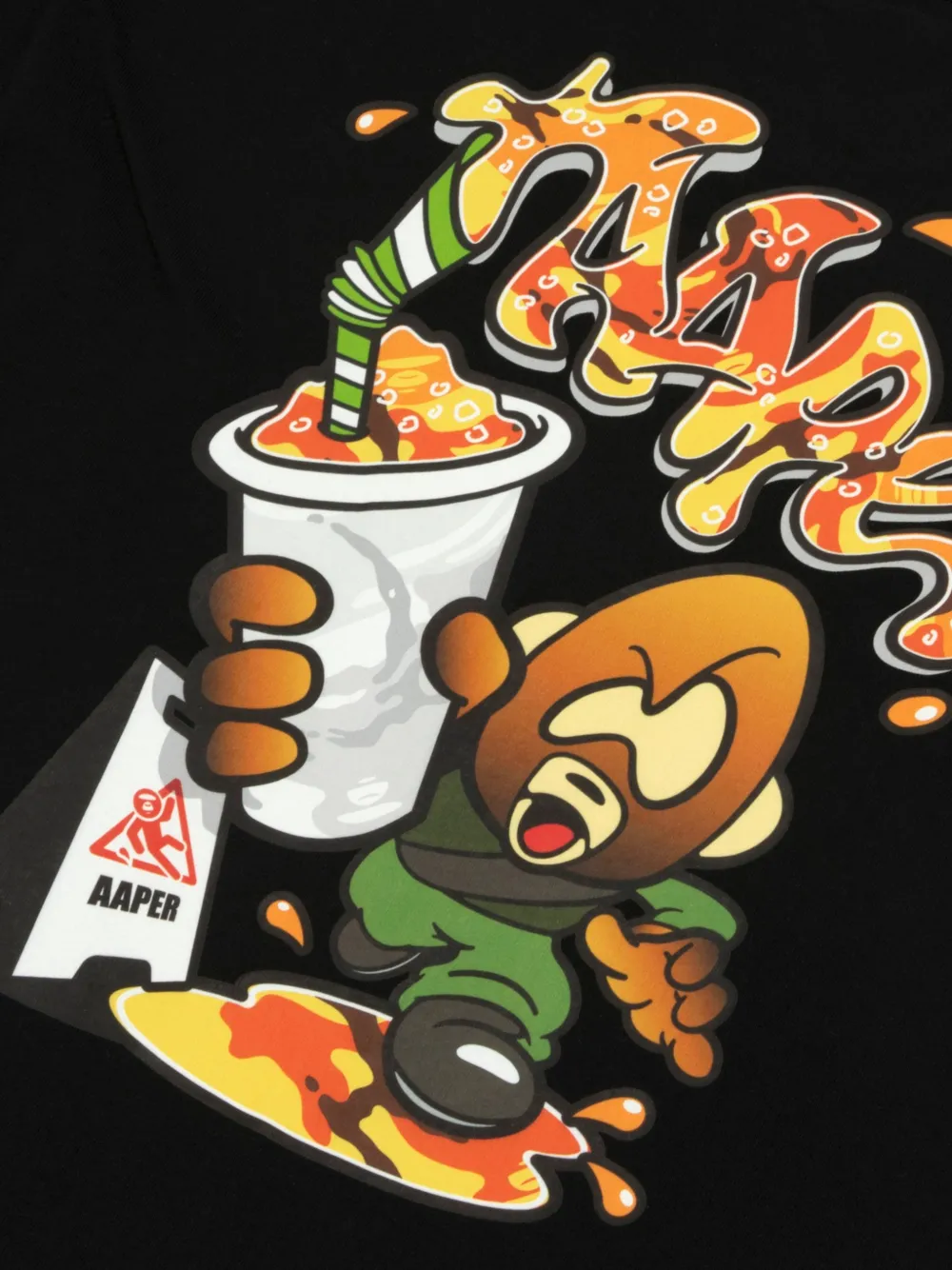 AAPE BY *A BATHING APE Katoenen T-shirt met grafische print Zwart