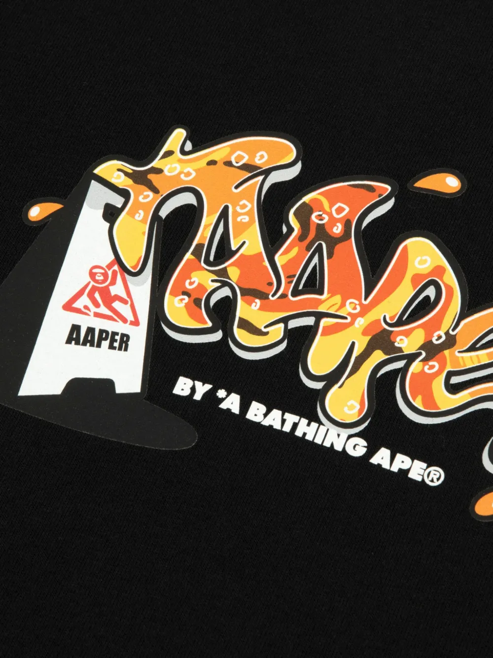 AAPE BY *A BATHING APE Katoenen T-shirt met grafische print Zwart