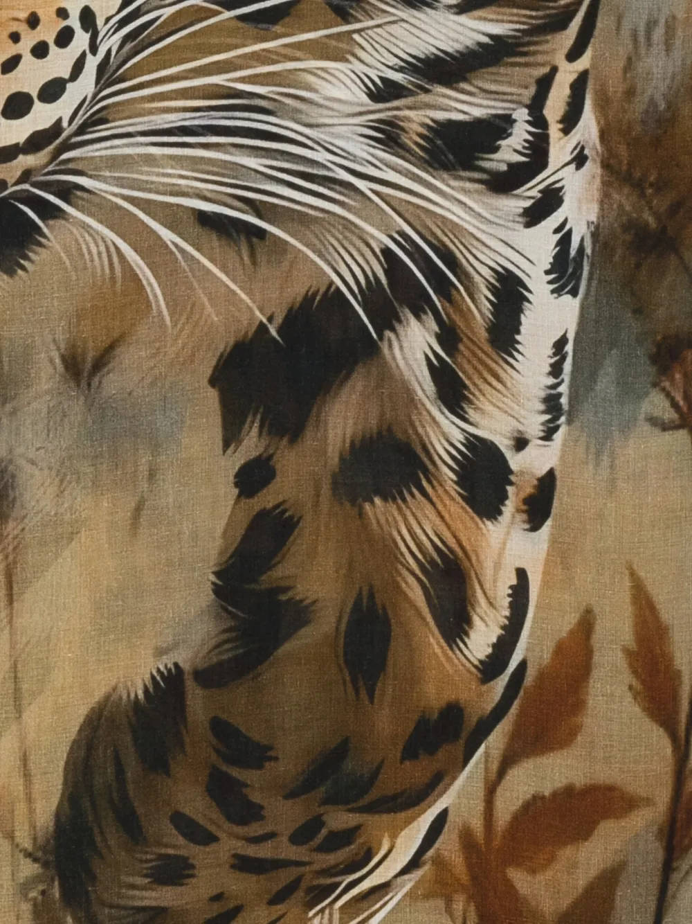 D'aniello Sjaal met dierenprint en franje Beige
