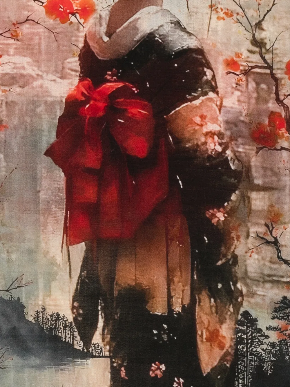 D'aniello Sjaal met grafische print Zwart