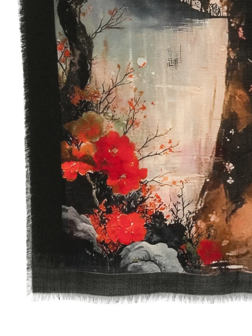 D'aniello Sjaal met grafische print Zwart