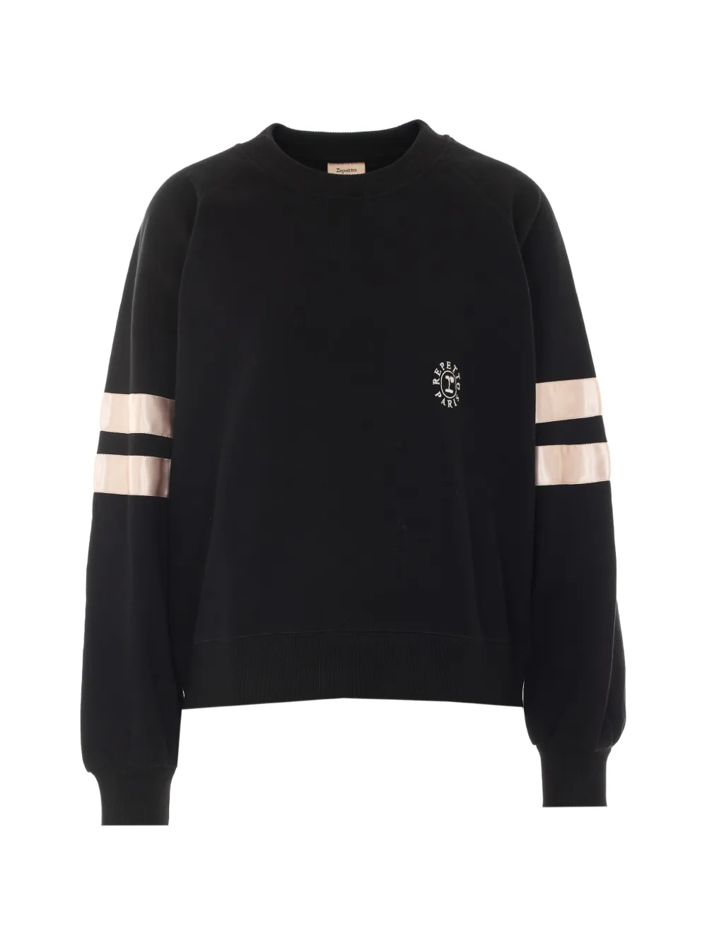 Repetto logo-embroidered stripe-detail sweatshirt - Schwarz