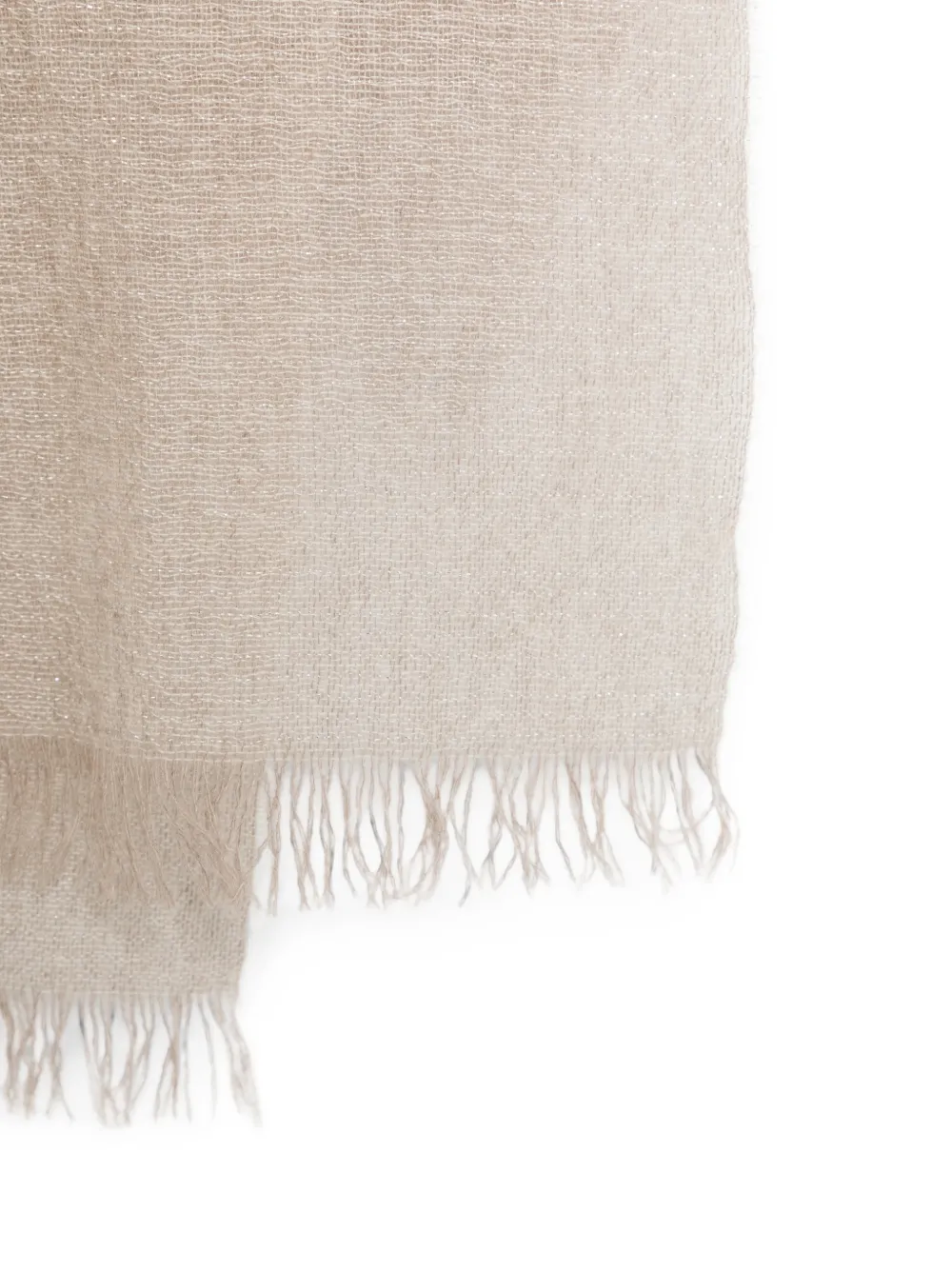 D'aniello Metallic sjaal met franje Beige