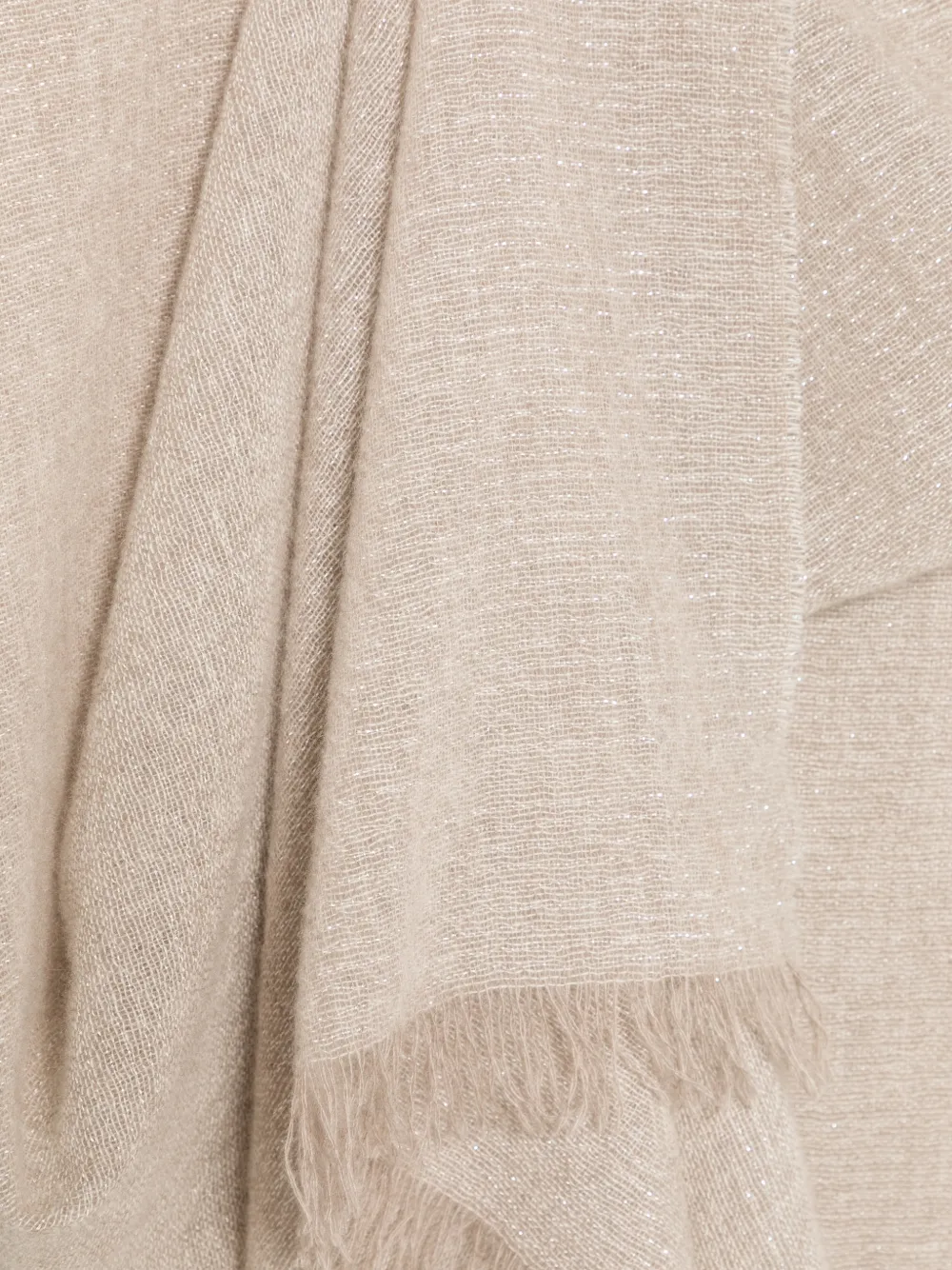 D'aniello Metallic sjaal met franje Beige