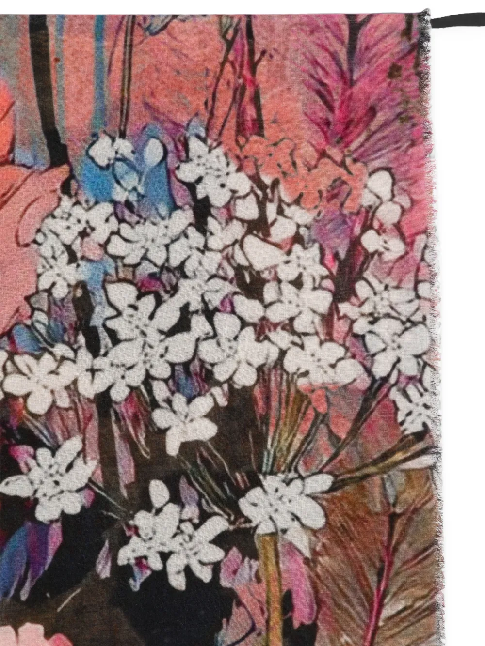 D'aniello Sjaal met luipaardprint en bloemenprint Roze