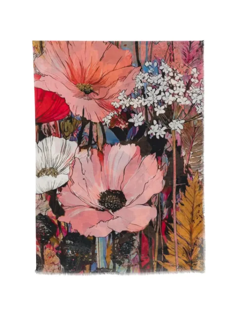 D'aniello floral-print leopard-pattern scarf