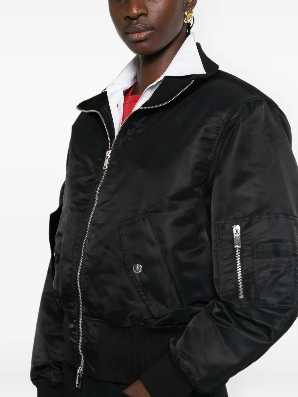 The Frankie Shop Storm cropped bomberjack Zwart