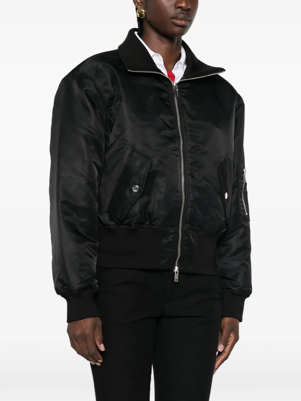 The Frankie Shop Storm cropped bomberjack Zwart