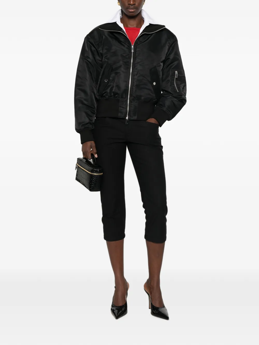 The Frankie Shop Storm cropped bomberjack Zwart
