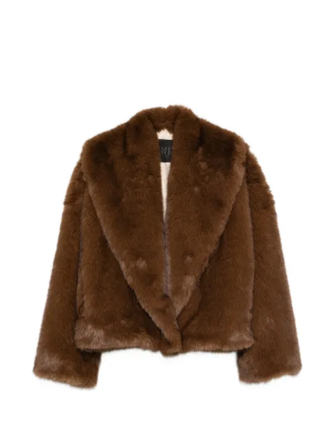 B&B COUTURE shawl-collar faux-fur coat