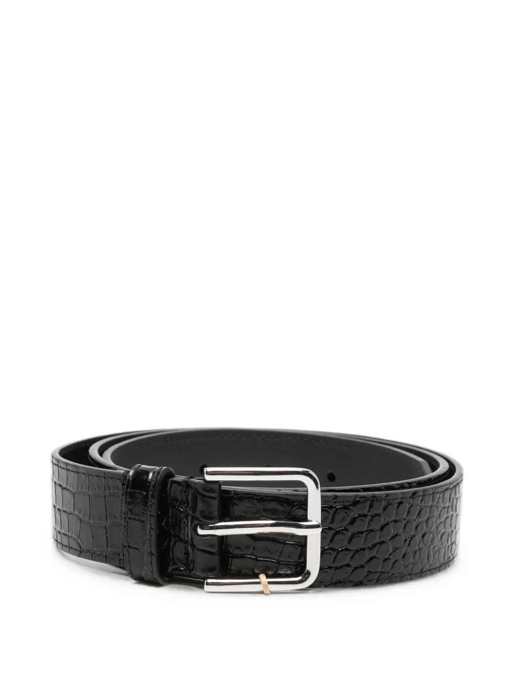 The Frankie Shop croc-effect leather belt - Nero