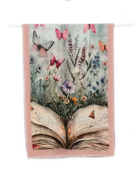 D'aniello floral-print butterfly scarf