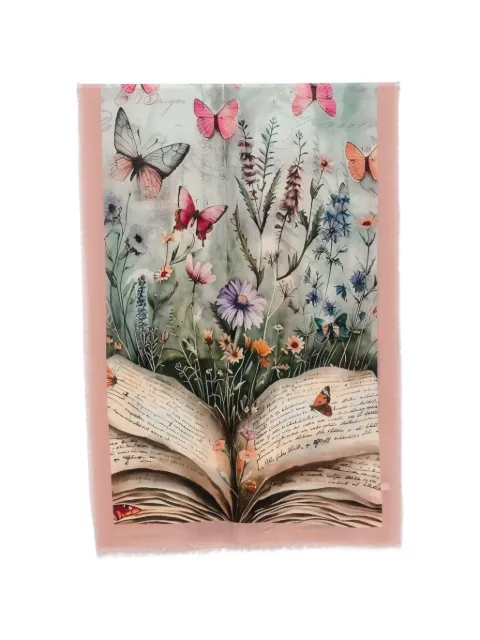 D'aniello floral-print butterfly scarf