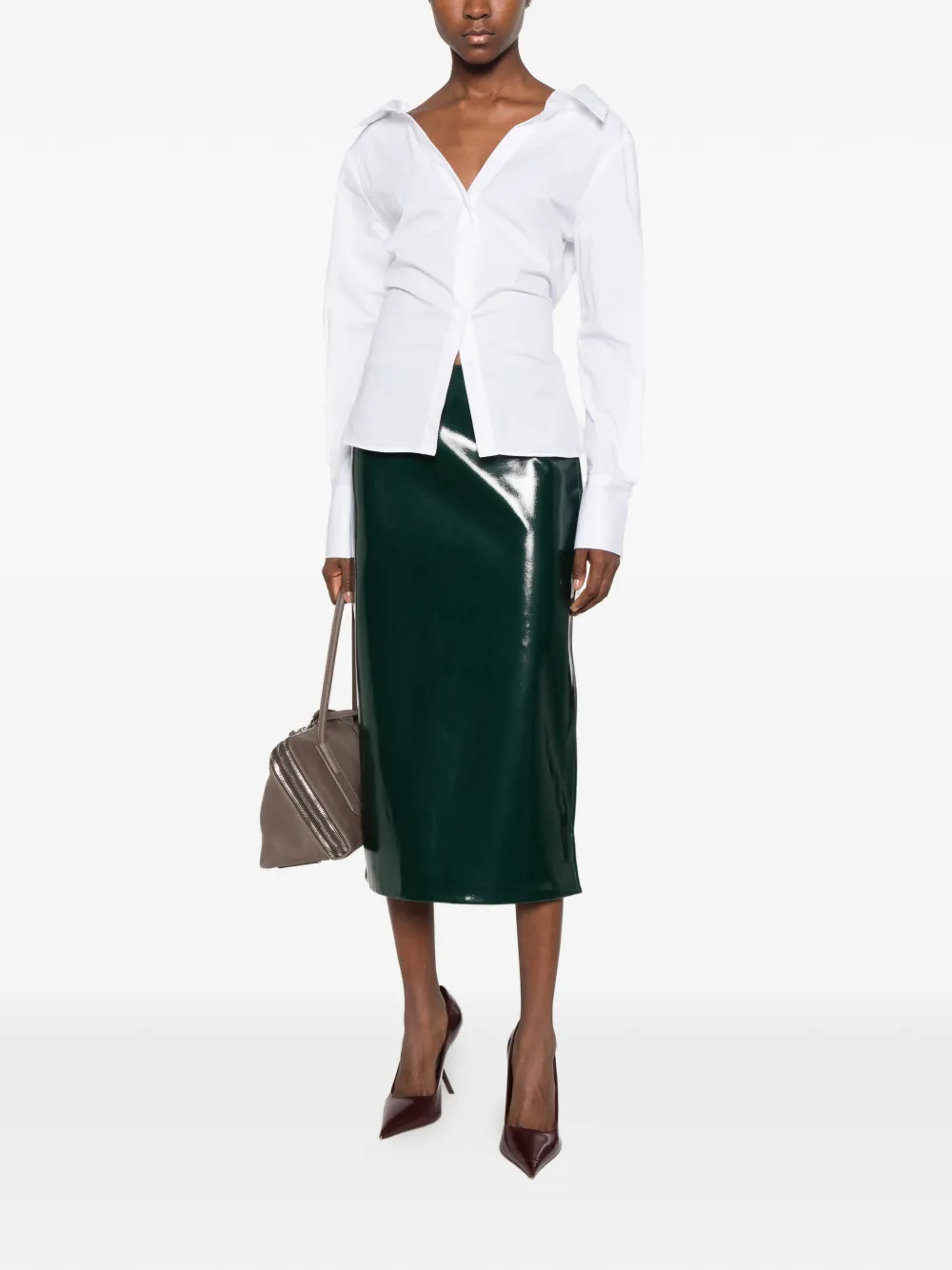 The Frankie Shop Mela gathered shirt Wit