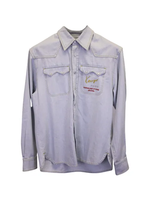 Kenzo Pre-Owned logo-embroidered denim shirt