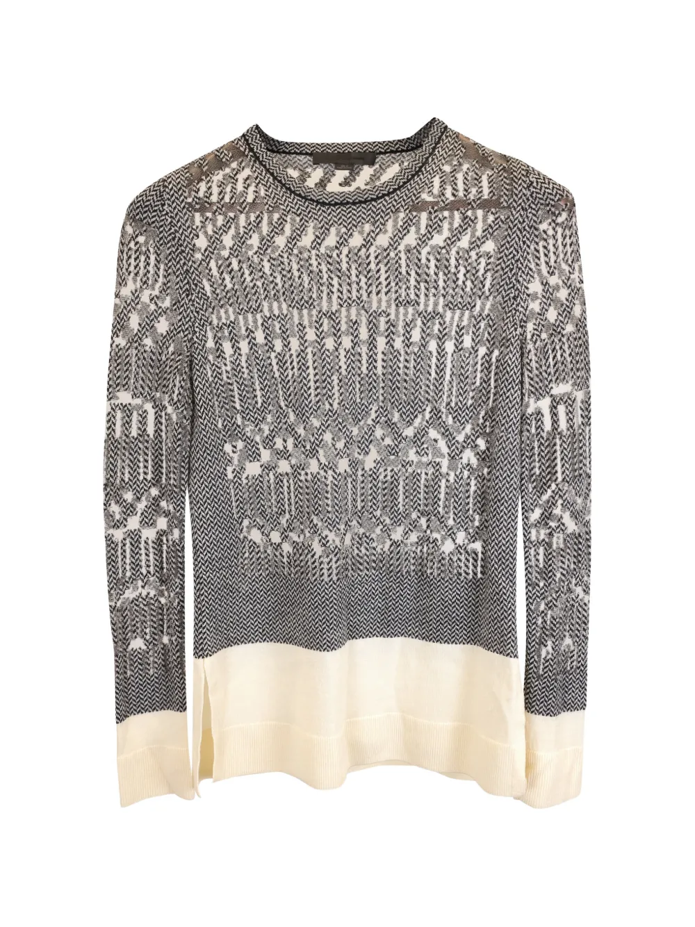 Pre-Owned Alexander Wang houndstooth mesh-trim sweater - Grau