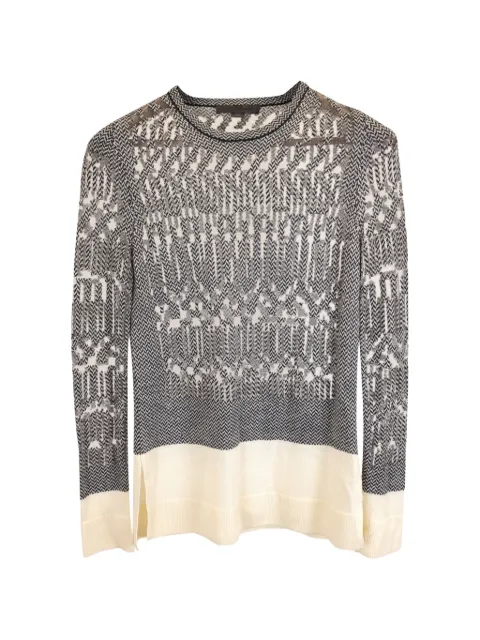 Pre-Owned Alexander Wang houndstooth mesh-trim sweater