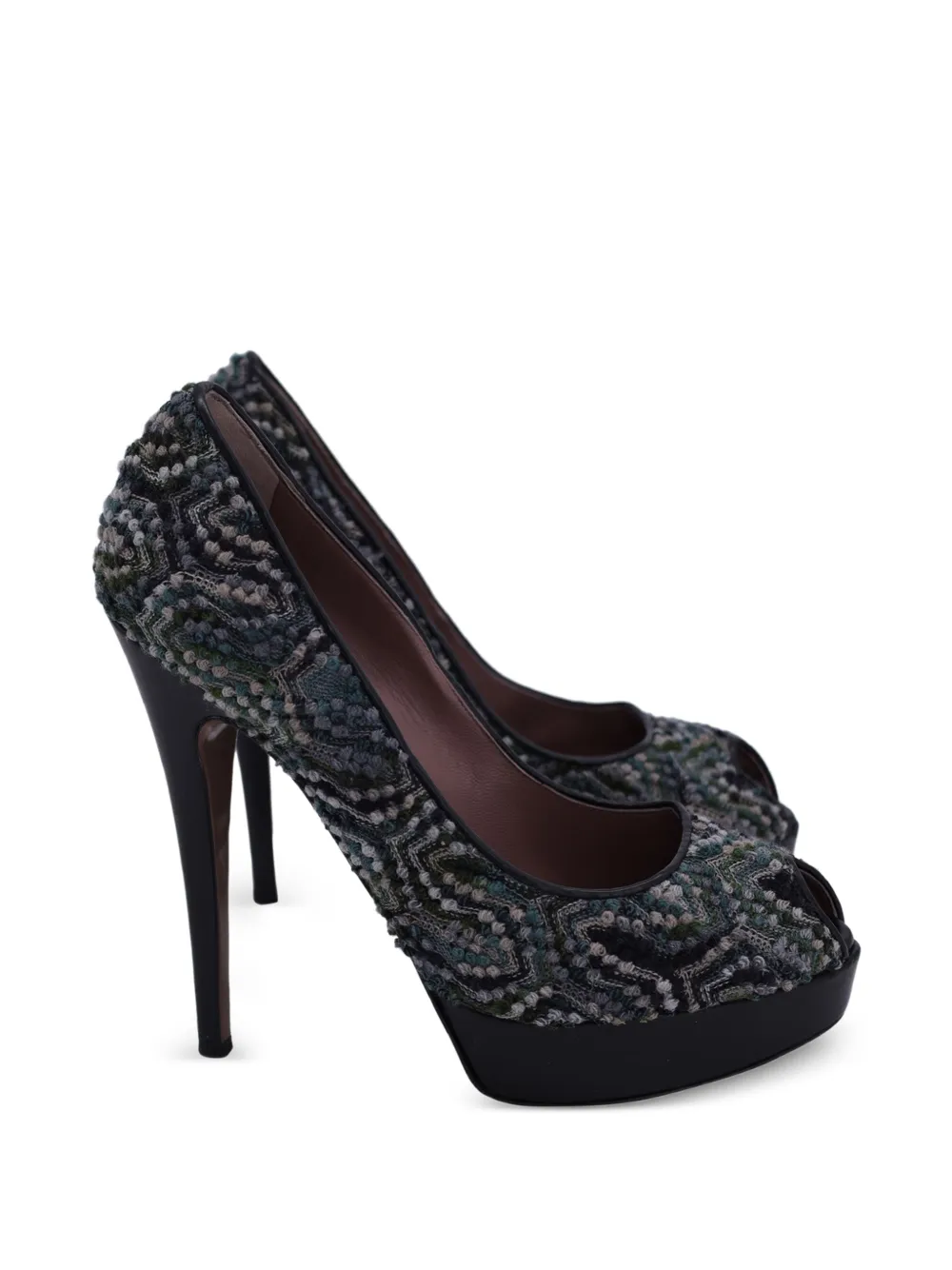 Missoni Pre-Owned peep-toe platform pumps - Grau