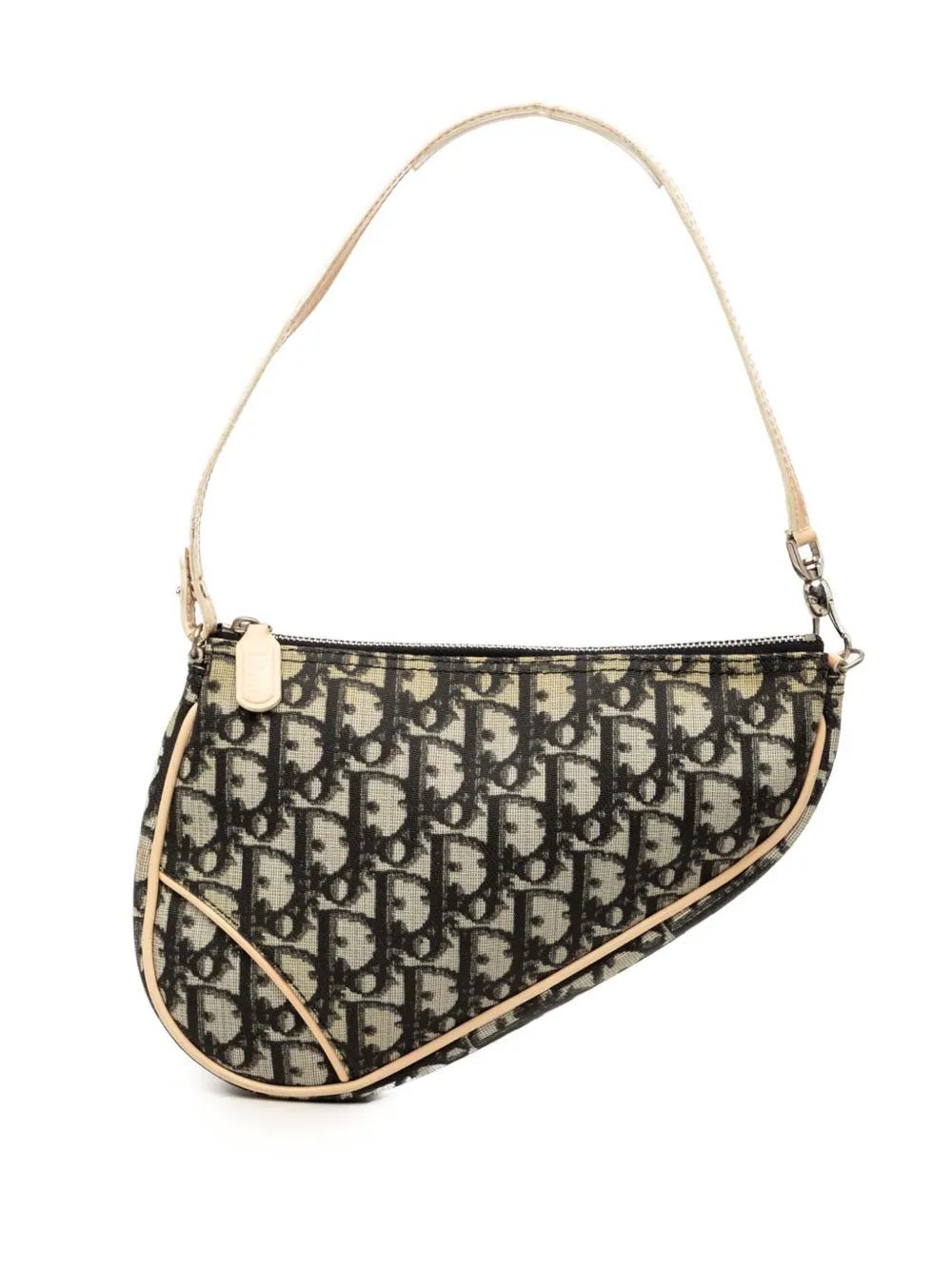 Christian Dior Pre-Owned 2001 Mini Diorissimo Coated Canvas Saddle Pochette shoulder bag - Nero