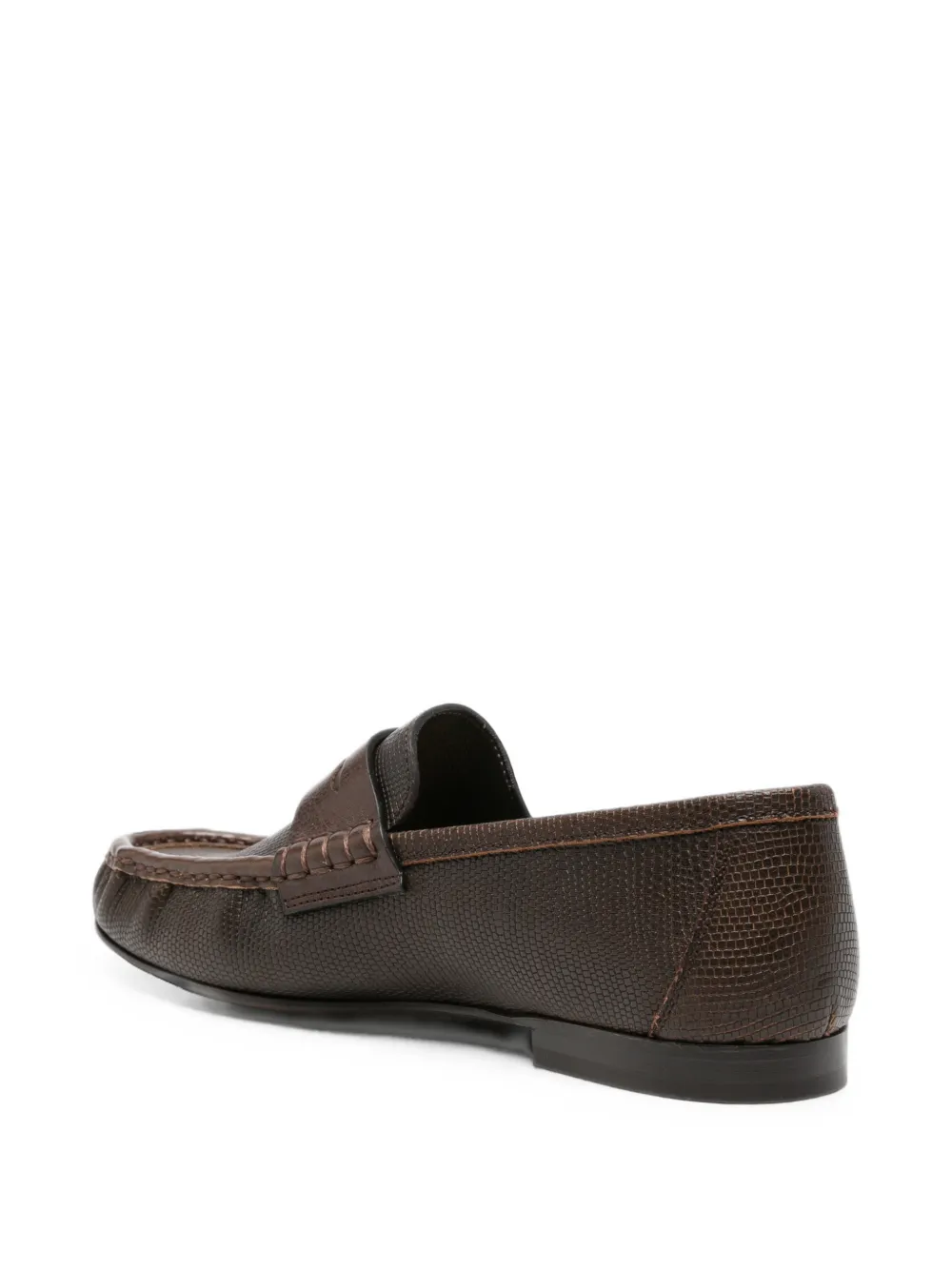 Brunello Cucinelli reptile-effect leather loafers Bruin