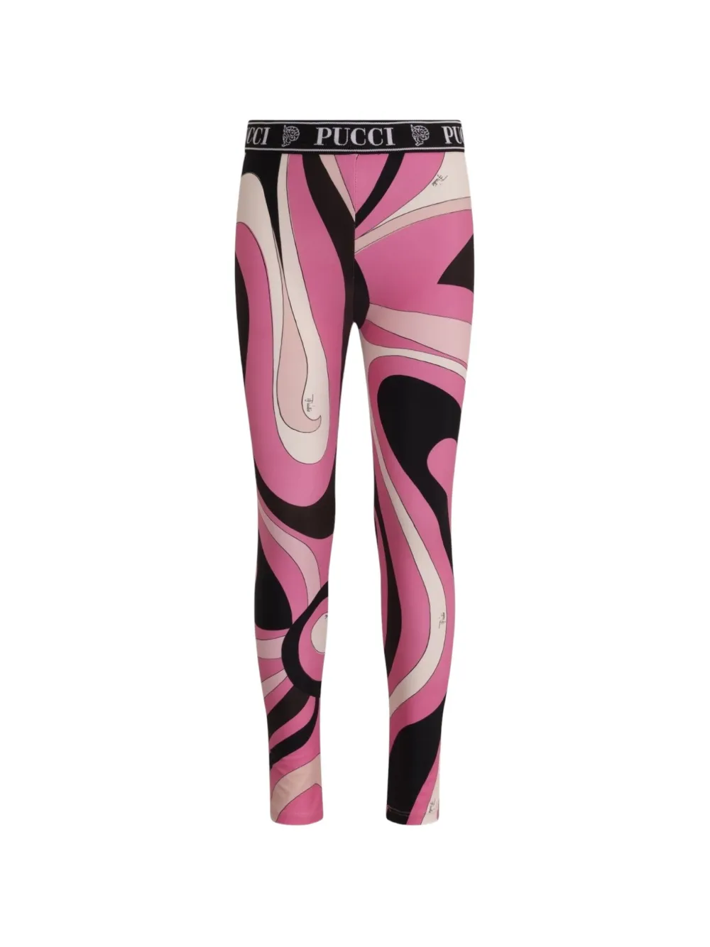 PUCCI Junior Marmo-print logo-waistband leggings Roze
