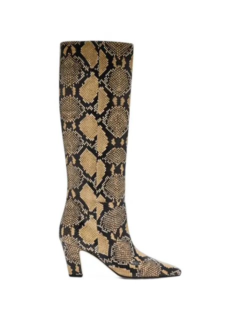 Aeyde Silva snake-effect knee-high boots