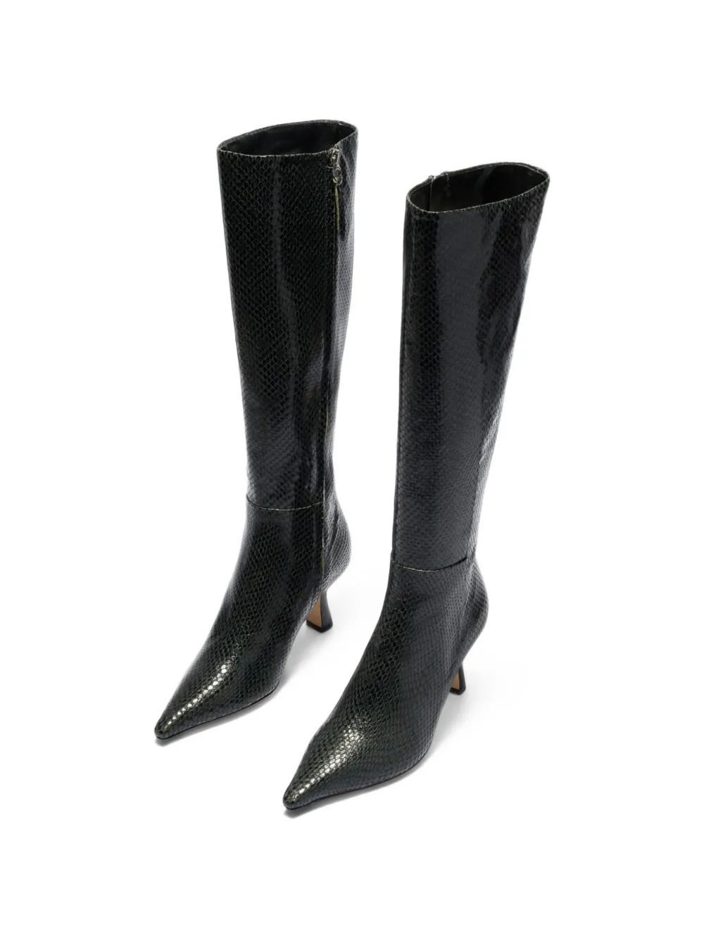 Aeyde Vina snakeskin-effect boots Groen