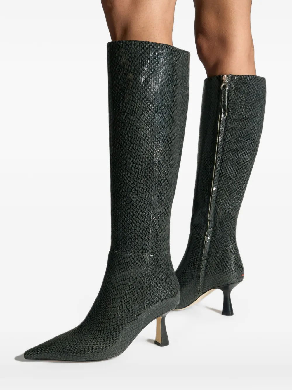 Aeyde Vina snakeskin-effect boots Groen