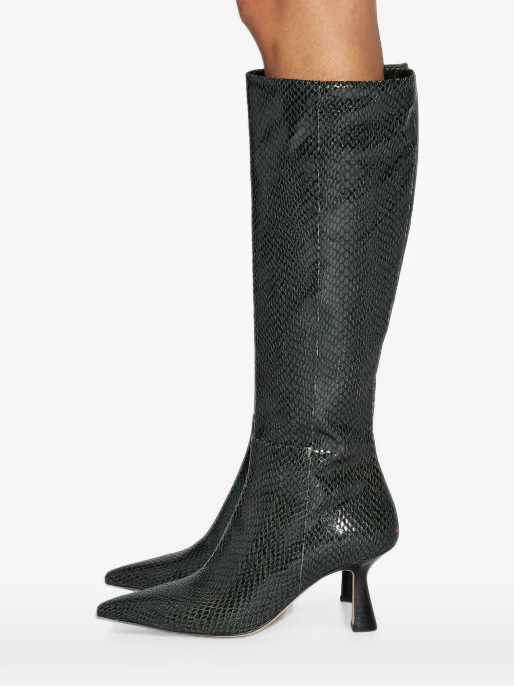 Aeyde Vina snakeskin-effect boots Groen