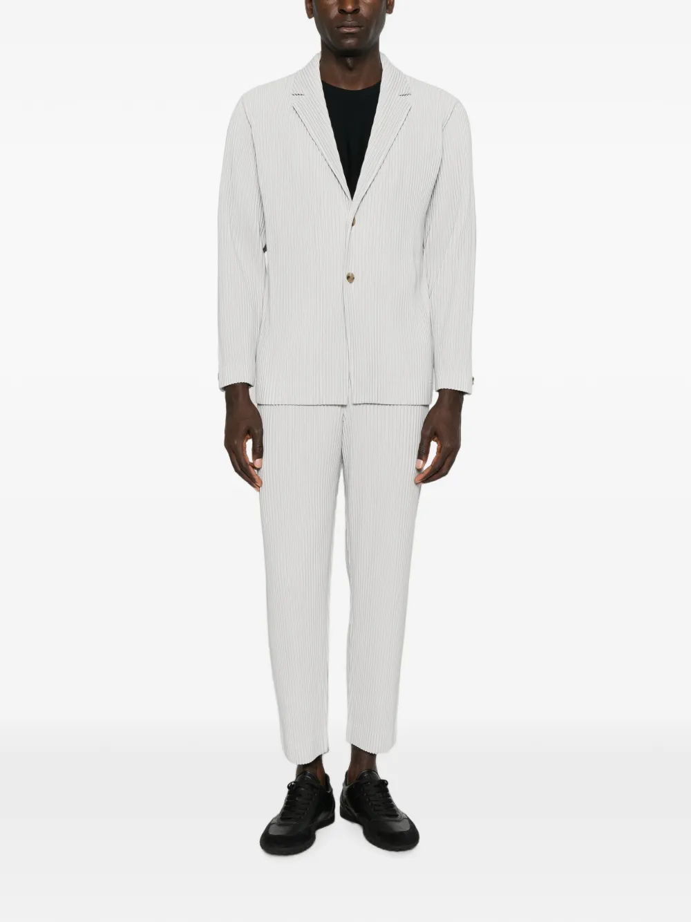 Homme Plissé Issey Miyake Geplooide blazer met gekerfde revers Grijs