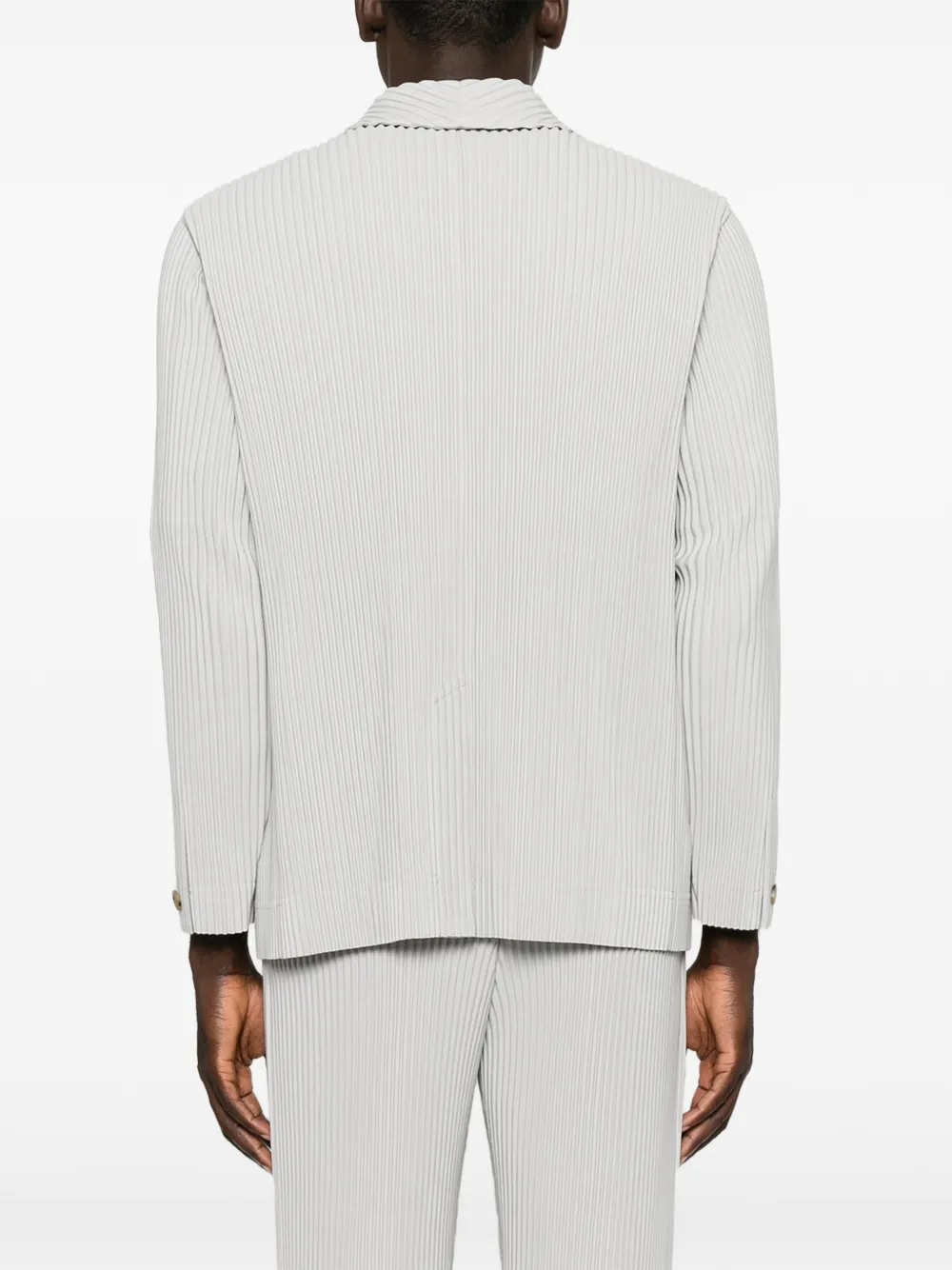 Homme Plissé Issey Miyake Geplooide blazer met gekerfde revers Grijs