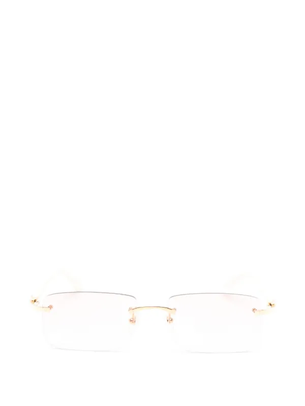 Cartier Rimless Diamond-cut Sunglasses in Gold