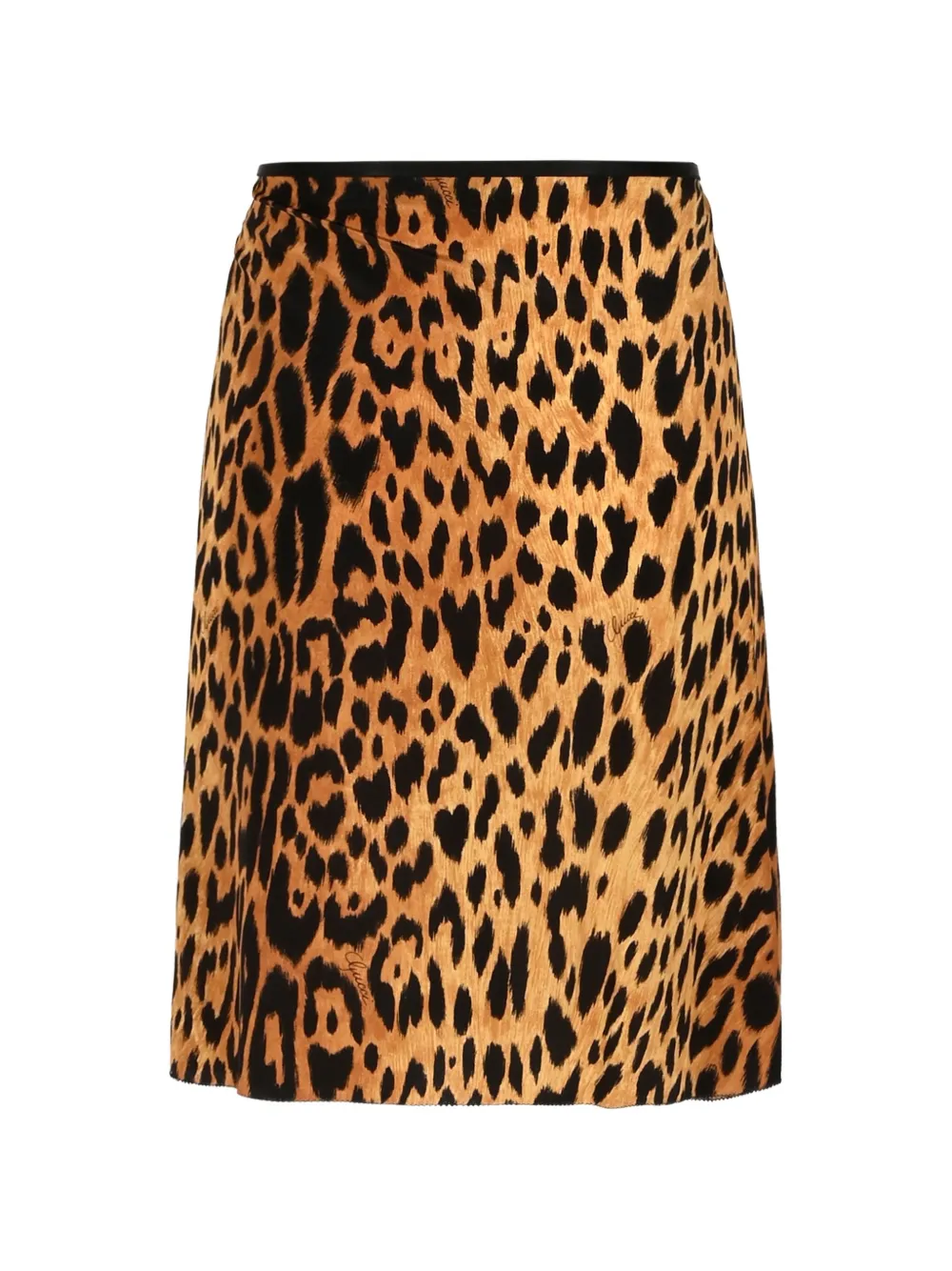 Gucci Zijden crêpe de chine rok met print Bruin