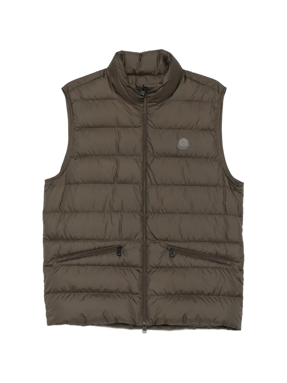 Moncler quilted logo-patch gilet | Green | Image 1
