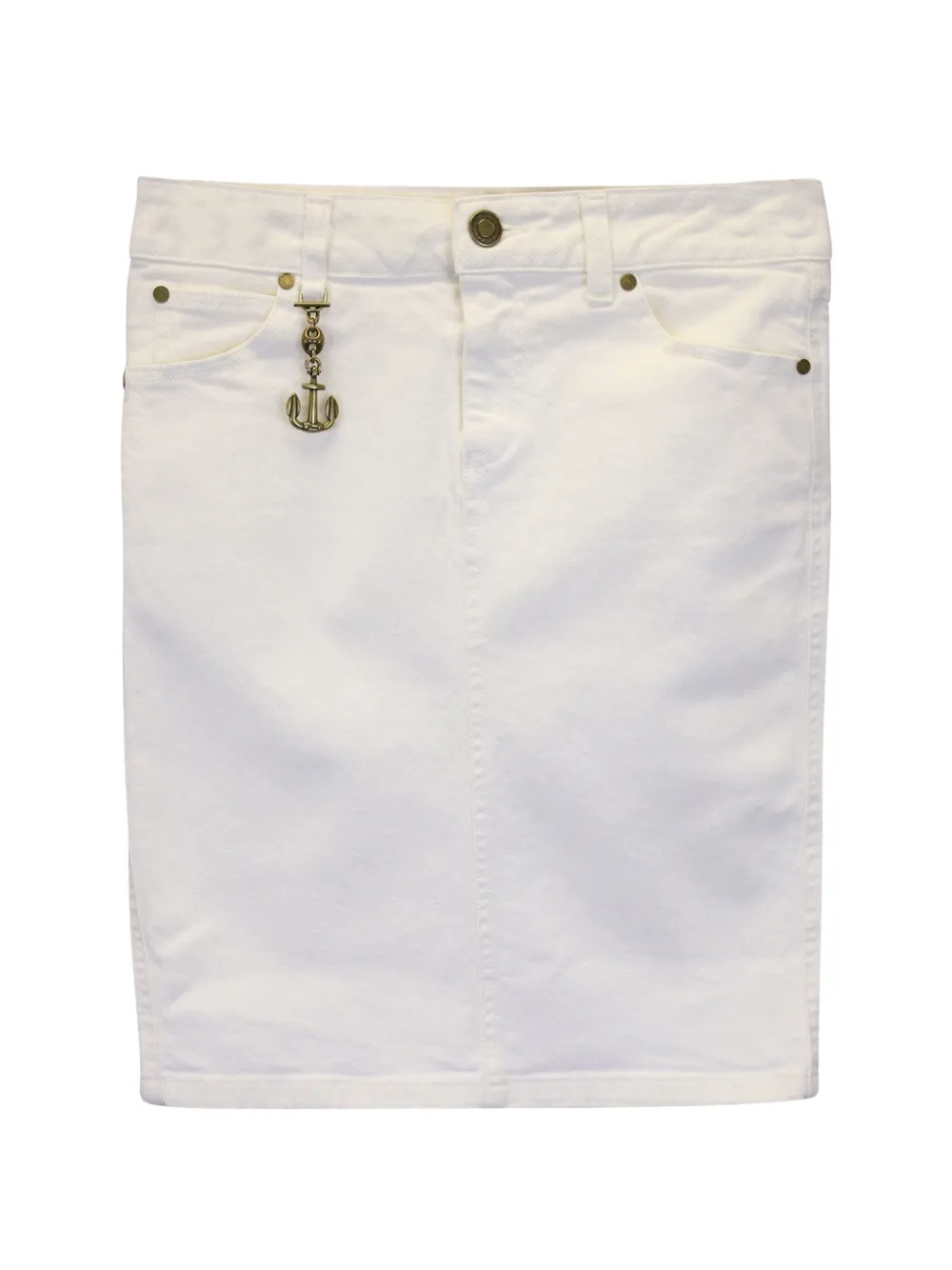 Gucci Pre-Owned Anchor charm denim skirt - Weiß