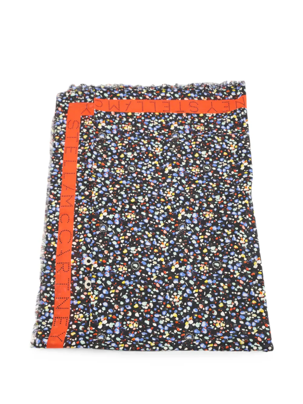 Stella McCartney Pre-Owned splatter-print frayed scarf - Schwarz