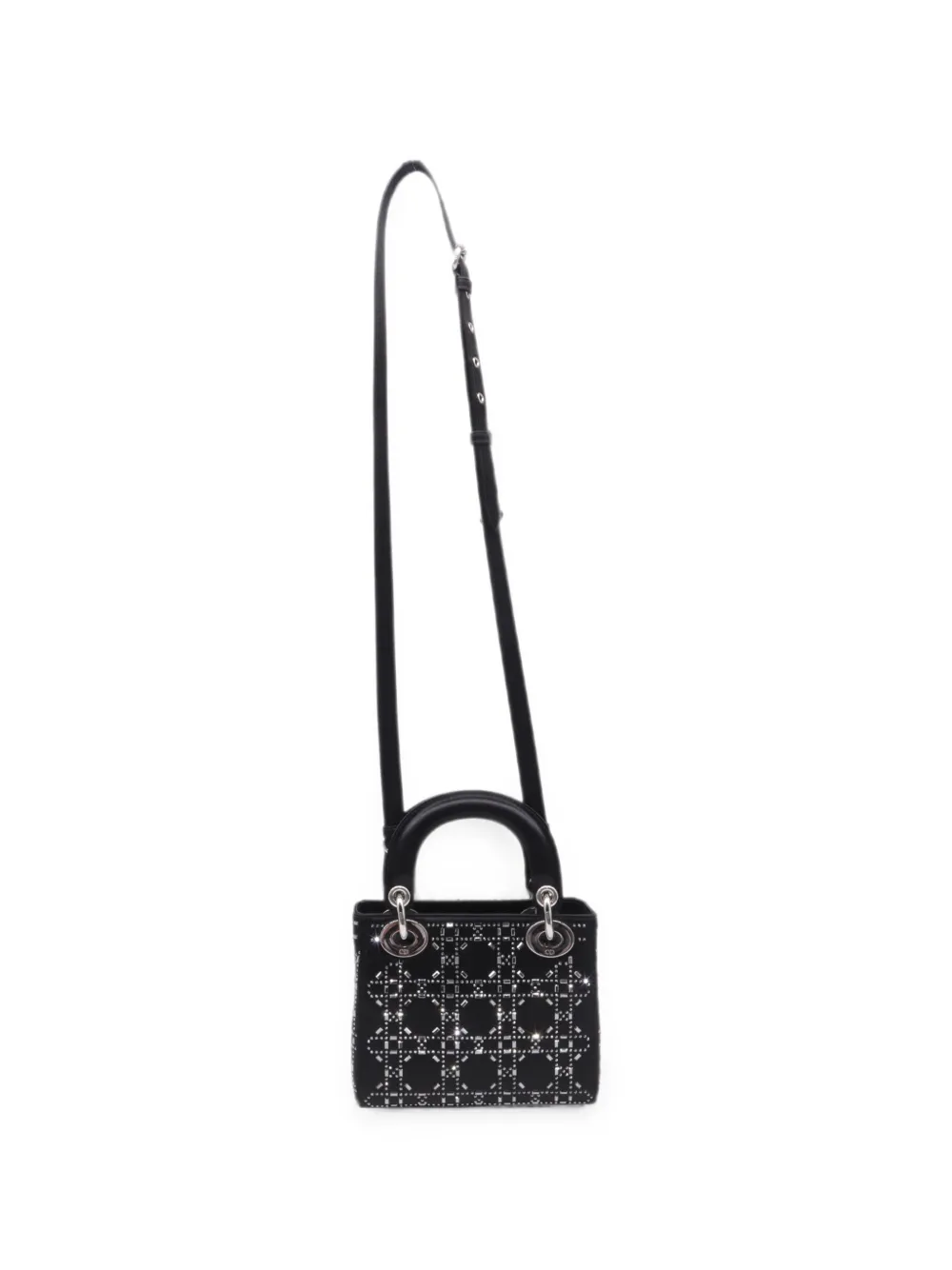 Christian Dior Pre-Owned Mini Lady Dior Strass Cannage tote bag - Nero