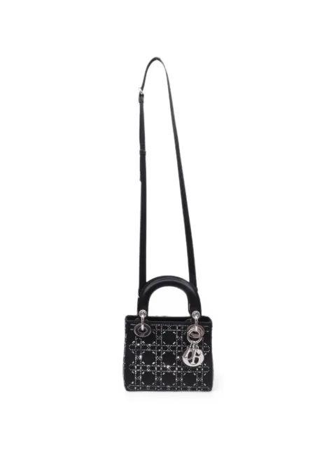 Christian Dior Pre-Owned Lady Dior Strass Cannage 迷你手提包