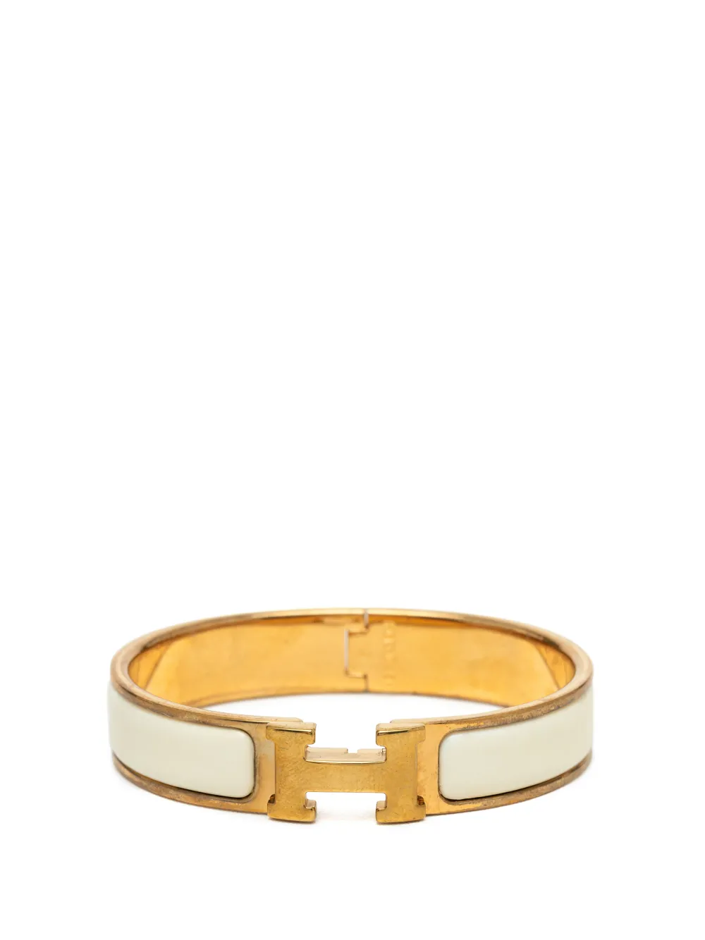 Hermès Pre-Owned 2012-2026 Narrow Enamel Clic H Bracelet PM costume bracelet - Weiß