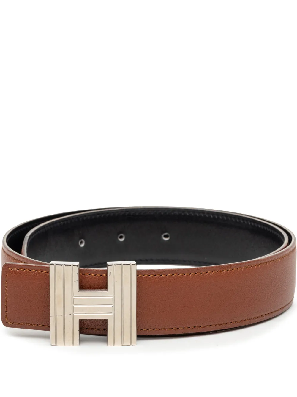 Hermès Pre-Owned 2001 Chevre Mysore Cadena H Reversible belt - Nero