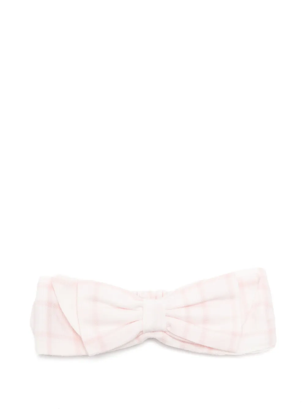 Monnalisa check-pattern bow-detail headband - Bianco