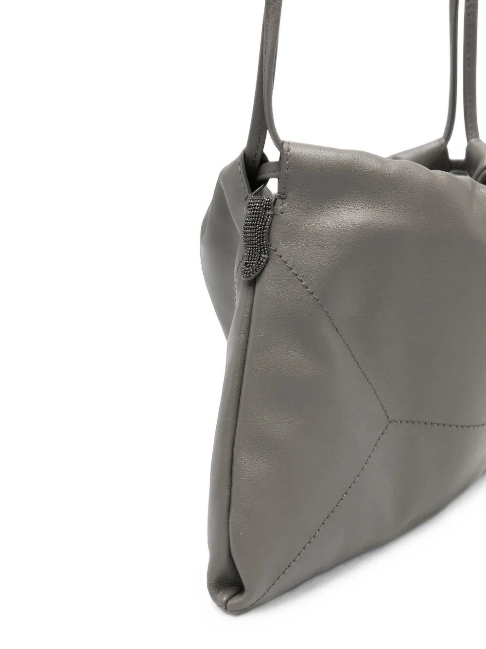 Brunello Cucinelli Leren schoudertas Grijs