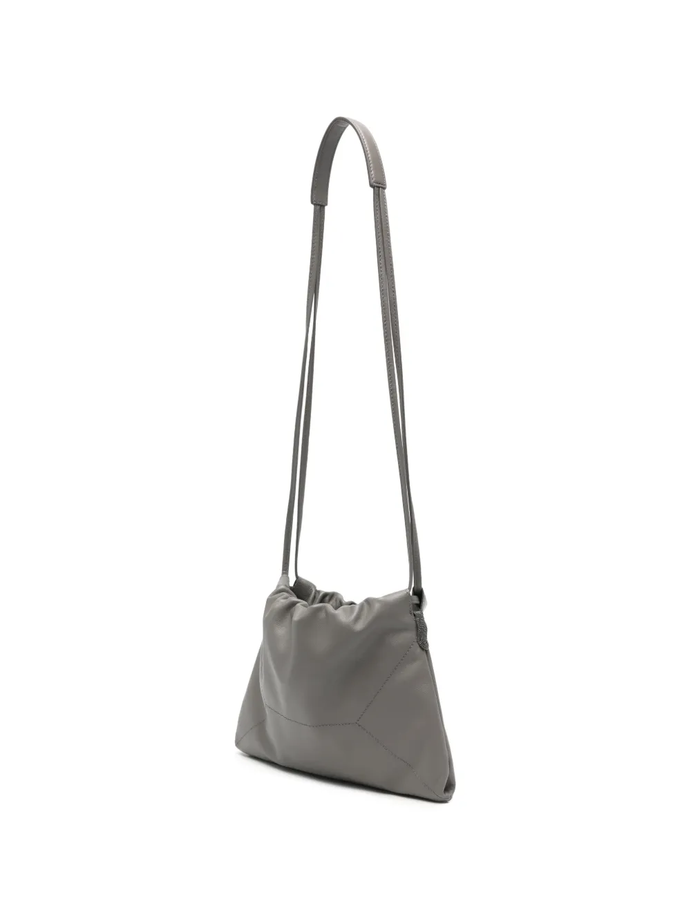 Brunello Cucinelli Leren schoudertas Grijs