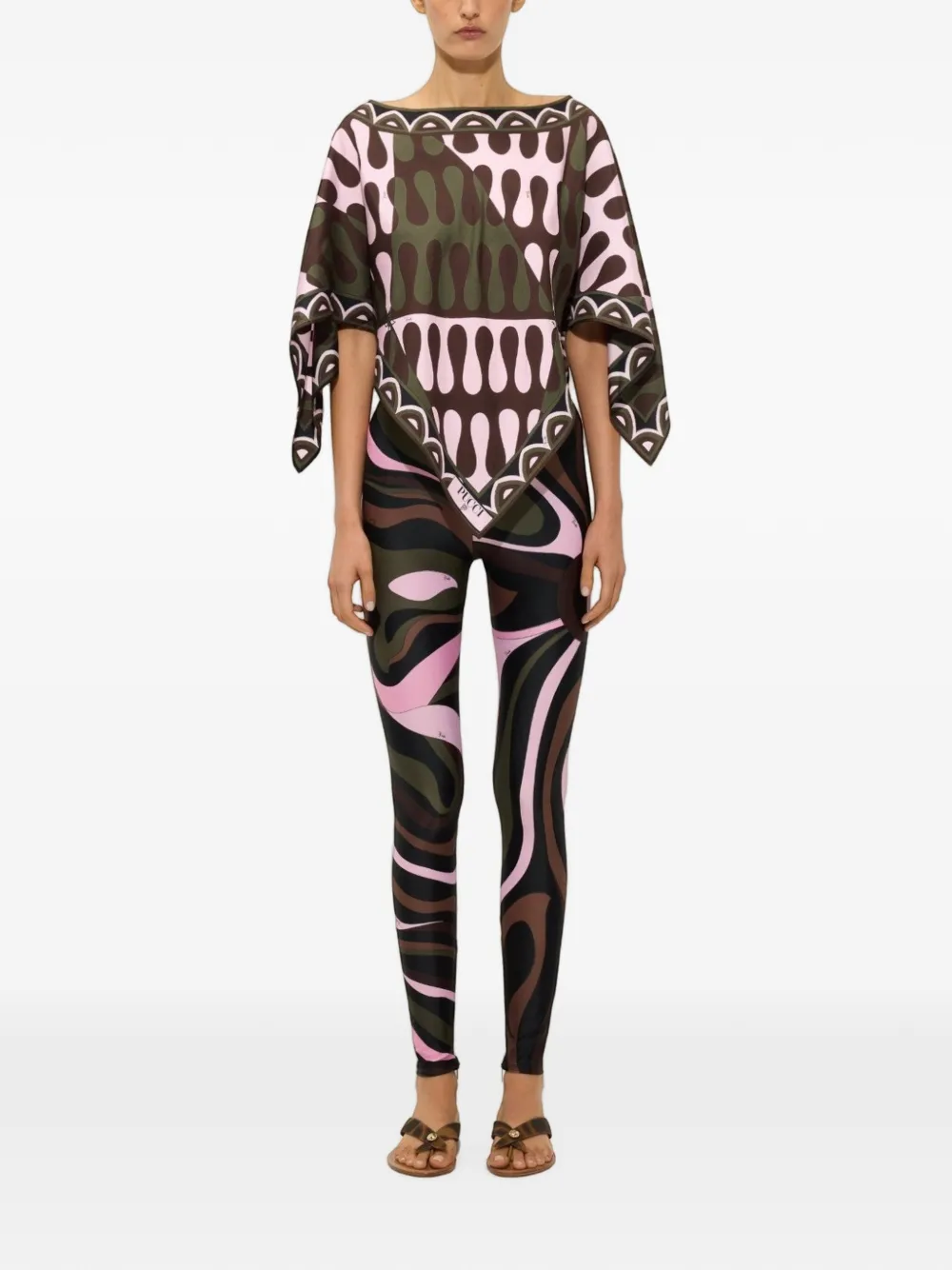 PUCCI Legging met Marmo-print Zwart