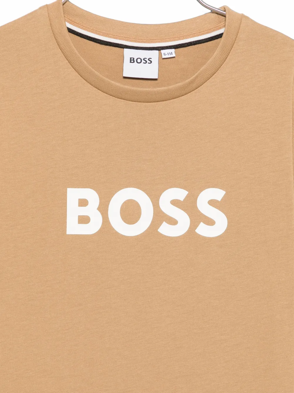 BOSS Kidswear T-shirt met logoprint Beige