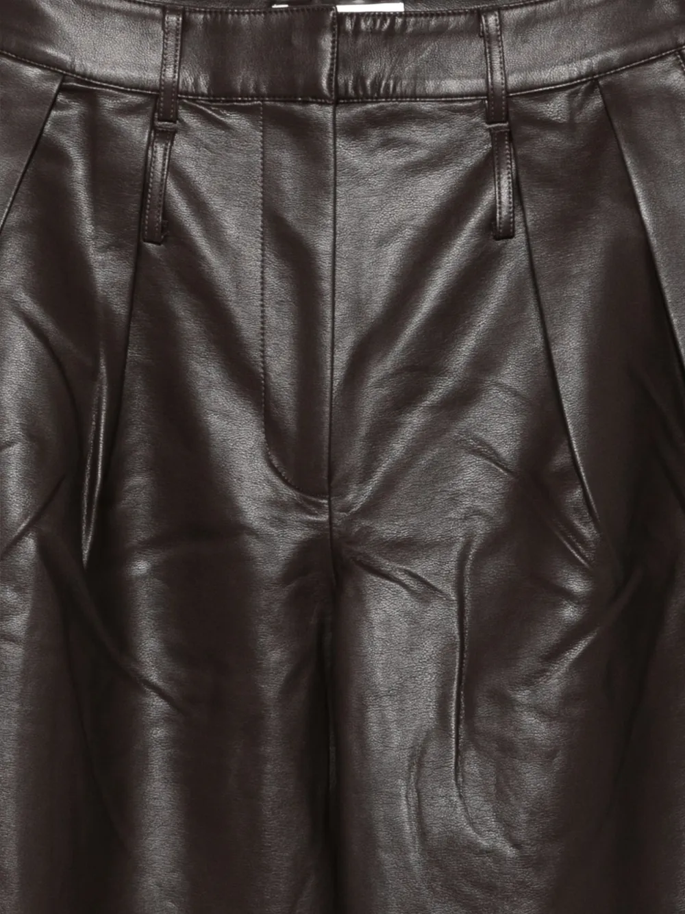 The Frankie Shop Jeva double-belt-loop faux-leather trousers Bruin