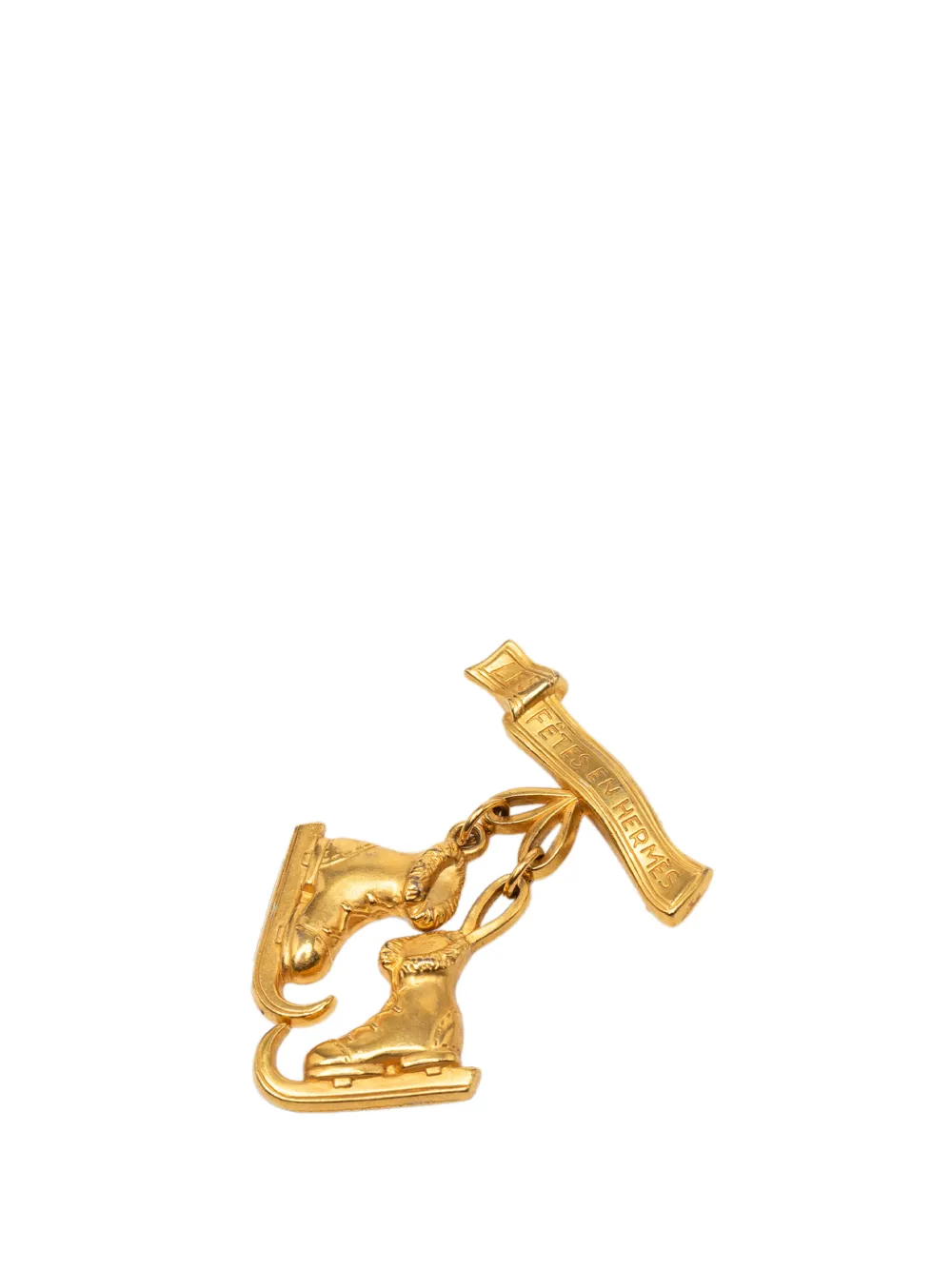Hermès Pre-Owned 1980 Gold Plated Les Fetes en Hermes Pin Brooch costume brooch - Oro