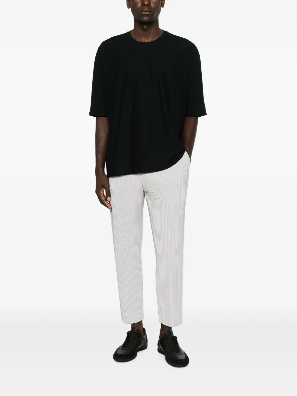 Homme Plissé Issey Miyake T-shirt met ronde hals Zwart