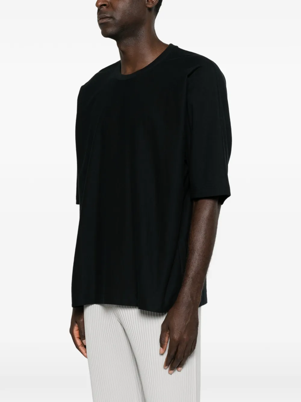 Homme Plissé Issey Miyake T-shirt met ronde hals Zwart